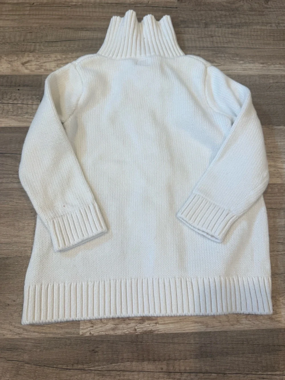 Gap Cream Cardigan Sweater with Red Heart Pattern